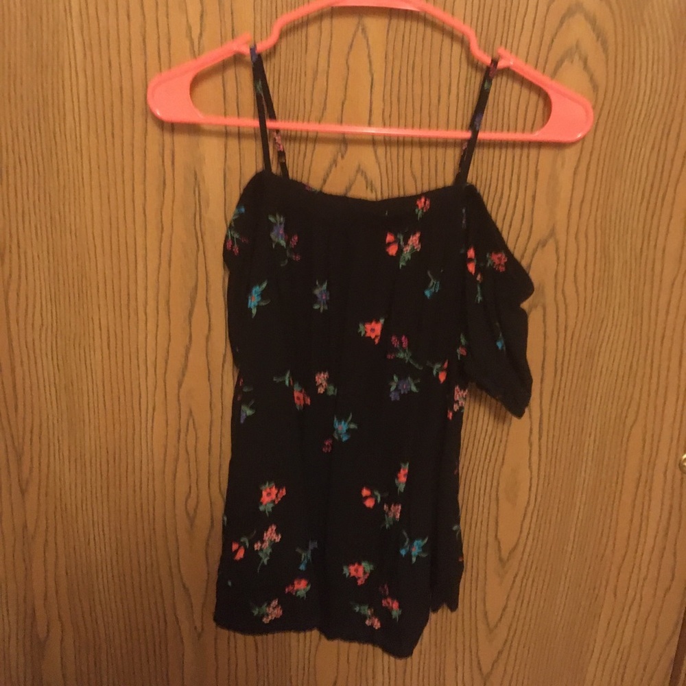 Off the shoulder black shirt